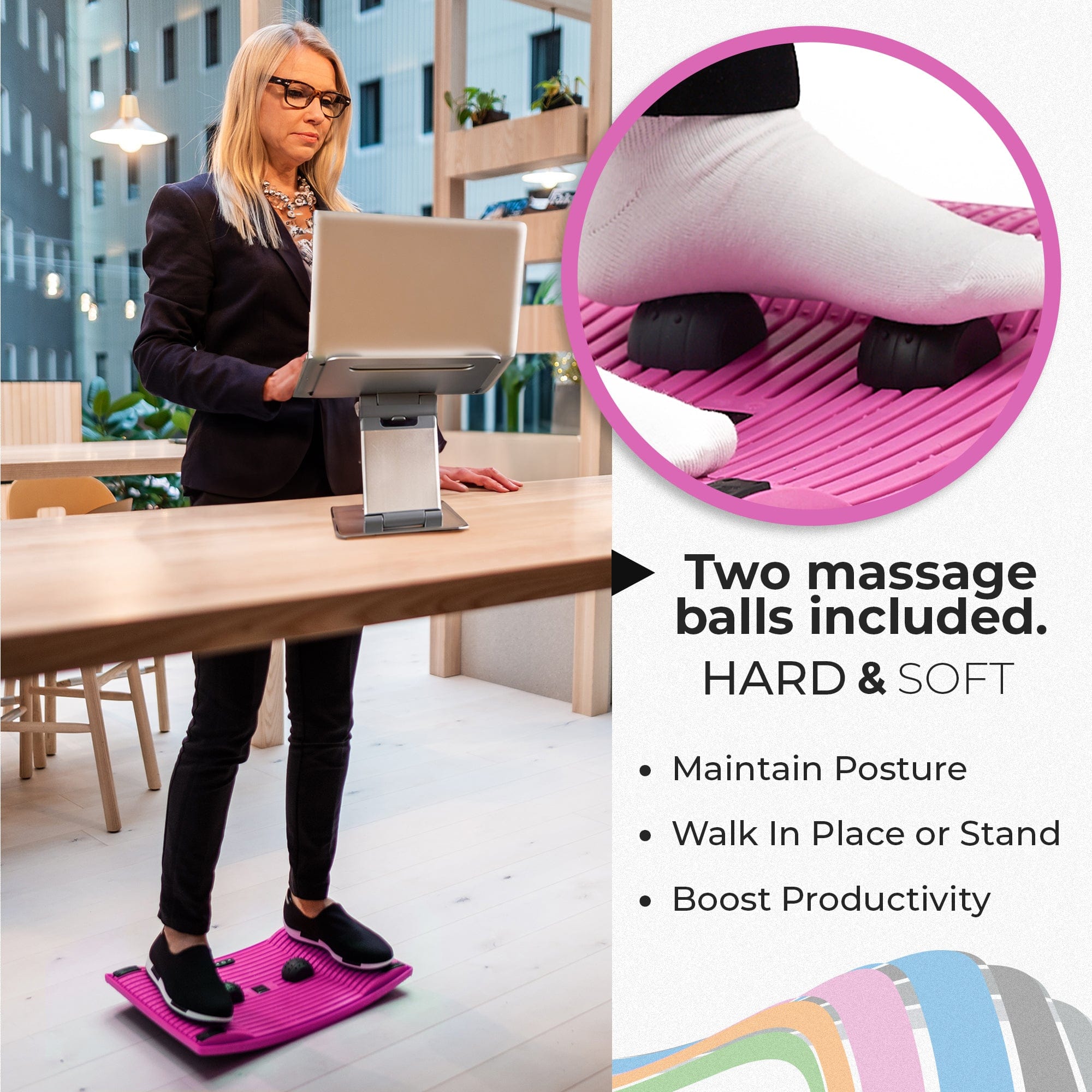 Massage balls for your feet included on the Gymba Active Balance Board