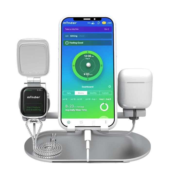 minder App - Accessory Stand, Necklace and Clip