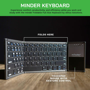minder Portable Folding Bluetooth Keyboard - obVus Solutions LLC