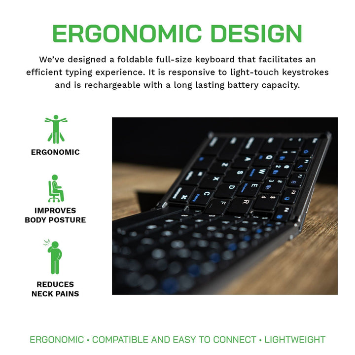 minder Portable Folding Bluetooth Keyboard - obVus Solutions LLC