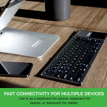 minder Portable Folding Bluetooth Keyboard for multiple devices- obVus Solutions LLC